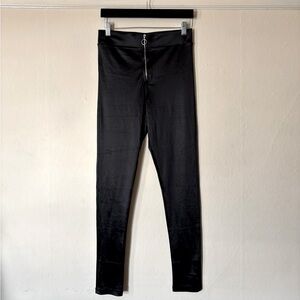 "Topshop" Satin-Feel Black Leggings